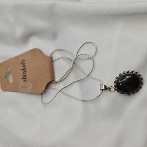 Flashy Labradorite Natural Gemstone Pendant Necklace Silver Plated Chain 20 Inch